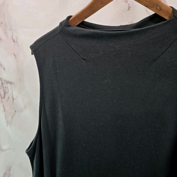 J Jill Dress Womens XL Black Sleeveless Tank Midi Maxi Luxe Tencel Mock Neck - Picture 2 of 10